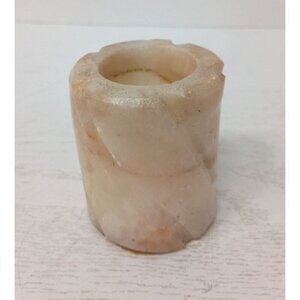 Vintage Natural Ridged Carved Soapstone Ashtray Cylinder Design Mid Century